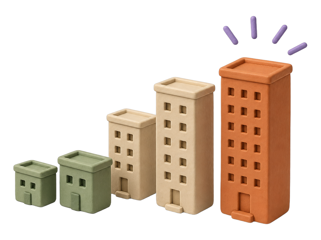 Clay illustration of a target marking the right market